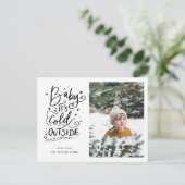 Baby zijn koude buiten handgeschreven scriptfoto briefkaart (Staand voorkant)