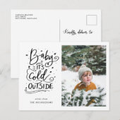 Baby zijn koude buiten handgeschreven scriptfoto briefkaart (Voorkant / Achterkant)