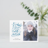 Baby zijn koude buiten handgeschreven scriptfoto briefkaart (Staand voorkant)