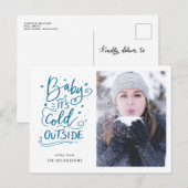 Baby zijn koude buiten handgeschreven scriptfoto briefkaart (Voorkant / Achterkant)