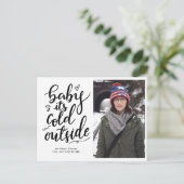 Baby zijn Koude, buiten handgeschreven scriptfoto Briefkaart (Staand voorkant)
