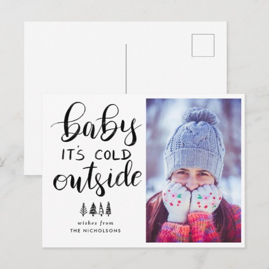 Baby zijn Koude, buiten handgeschreven scriptfoto Briefkaart (Voorkant / Achterkant)