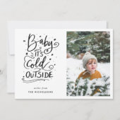 Baby zijn koude buiten handgeschreven scriptfoto kaart (Voorkant)