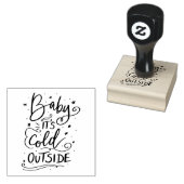 Baby zijn koude buiten handgeschreven vakantiescri rubberstempel (Gestempeld)