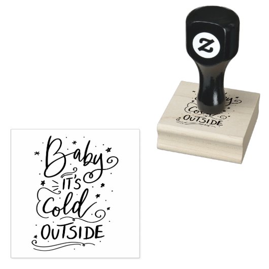 Baby zijn koude buiten handgeschreven vakantiescri rubberstempel (Gestempeld)