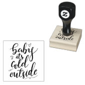 Baby zijn koude buiten handgeschreven zwarte scrip rubberstempel (Gestempeld)