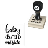 Baby zijn koude buiten handgeschreven zwarte scrip rubberstempel (Gestempeld)