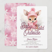 Baby Zijn koude buiten herten roze winter Baby sho Kaart (Voorkant / Achterkant)