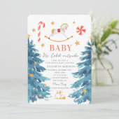 Baby zijn koude buiten het baby shower van de wint kaart (Staand voorkant)