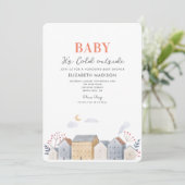 Baby zijn koude buiten het baby shower van de wint kaart (Staand voorkant)