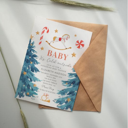 Baby zijn koude buiten het baby shower van de wint kaart