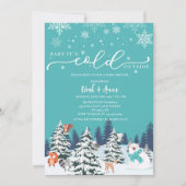 Baby zijn koude buiten het baby shower van het win kaart (Voorkant)