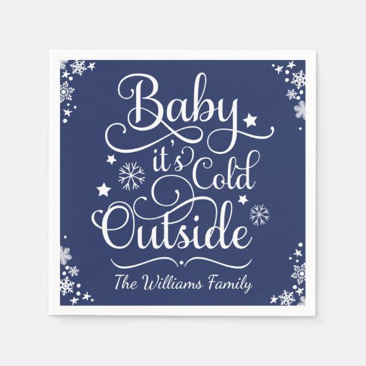 Baby zijn koude buiten marine gepersonaliseerde va servetten (Voorkant)