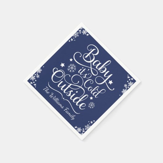 Baby zijn koude buiten marine gepersonaliseerde va servetten (Hoek)