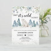 Baby zijn koude buiten poolBeer Baby shower Kaart (Staand voorkant)