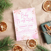 Baby zijn koude buiten roze Baby shower Kaart