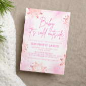 Baby zijn koude buiten roze Baby shower Kaart