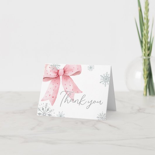 Baby zijn koude buiten roze boog Baby shower Bedankkaart (Voorkant)