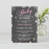 Baby zijn koude buiten roze meisje Baby shower uit Kaart (Staand voorkant)