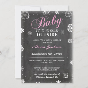 Baby zijn koude buiten roze meisje Baby shower uit Kaart
