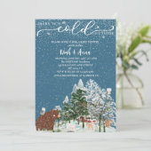 baby zijn koude buiten scandi winter baby shower kaart (Staand voorkant)