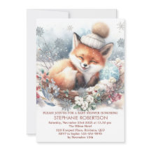 Baby zijn koude buiten schattig vos sneeuwvlokken 