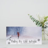 Baby zijn koude buiten script vakantiefoto feestdagenkaart (Staand voorkant)