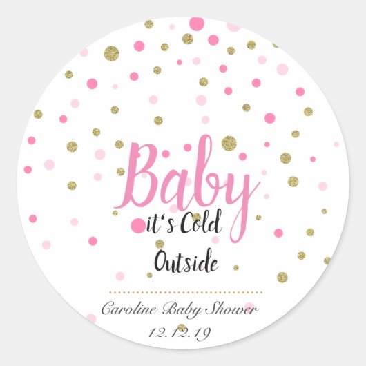 baby zijn koude buiten stickers - roze (Voorkant)