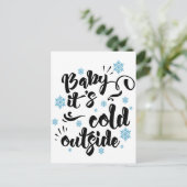 Baby zijn Koude Buiten typografie Winter Holiday Feestdagenkaart (Staand voorkant)