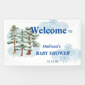 Baby zijn koude buiten welkom Baby shower Spandoek (Horizontaal)