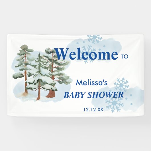 Baby zijn koude buiten welkom Baby shower Spandoek (Horizontaal)