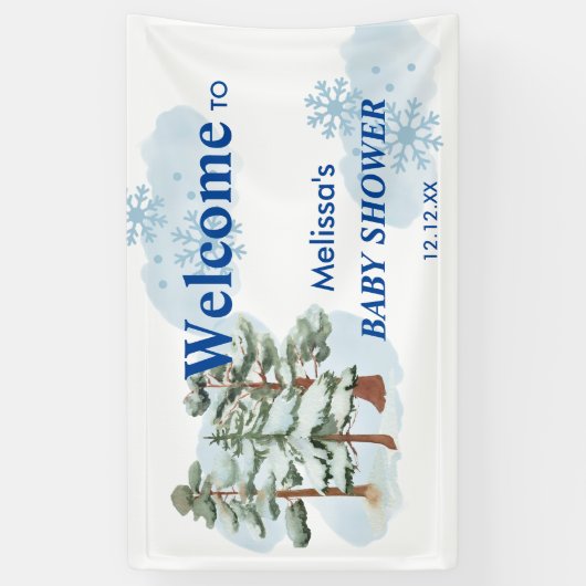 Baby zijn koude buiten welkom Baby shower Spandoek (Verticaal)