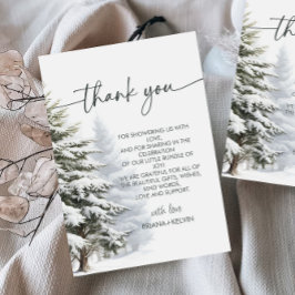 Baby zijn koude buiten winter Baby shower dank u Kaart