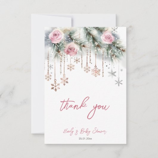 Baby zijn koude buiten winter baby shower dank u kaart (Voorkant)