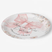 Baby zijn koude buiten winter roze boog Baby showe Papieren Bordje (Gekanteld)