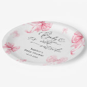 Baby zijn koude buiten winter roze boog Baby showe Papieren Bordje (Gekanteld)