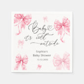 Baby zijn koude buiten winter roze boog Baby showe Servet (Voorkant)