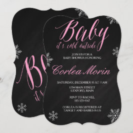 Baby zijn koude buiten winter thema douche uitnodi kaart