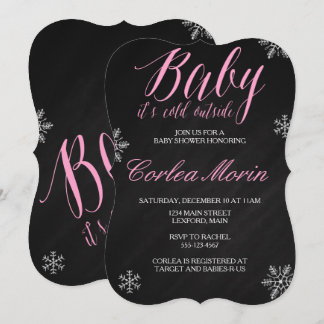 Baby zijn koude buiten winter thema douche uitnodi kaart