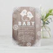 Baby zijn koude buitenblauw drive-by Baby shower Kaart (Staand voorkant)