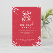 Baby zijn koude buitenfeestfeestelijke uitnodiging (Staand voorkant)