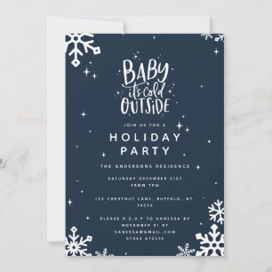 Baby zijn koude buitenfeestfeestelijke uitnodiging