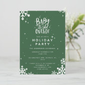 Baby zijn koude buitenfeestfeestelijke uitnodiging (Staand voorkant)