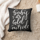 Baby zijn koude buitenhandgeschreven script zwart kussen (Deken)