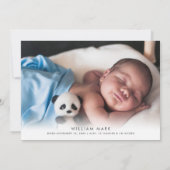 Baby zijn koude buitenjongen winterfeestdag geboor aankondiging (Achterkant)