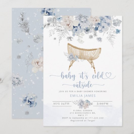 Baby zijn koude buitenkant baby shower kaart (Voorkant / Achterkant)