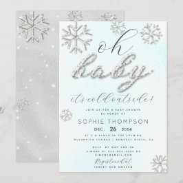 Baby zijn koude buitenkant Rhinestones Glitter Sho Kaart