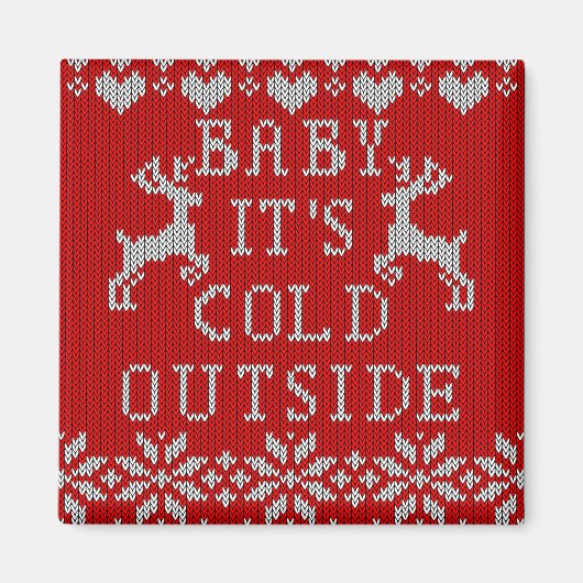 Baby zijn koude buitenkant rode lelijke trui stijl magneet (Voorkant)