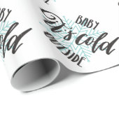 Baby zijn koude buitenkant sneeuwvlok - moderne br cadeaupapier (Rol Hoek)