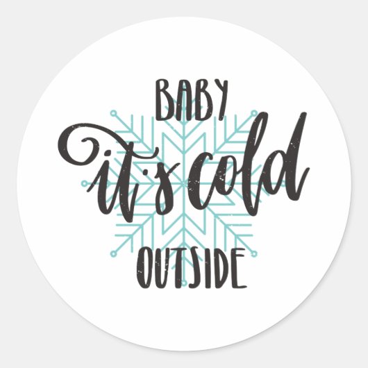 Baby zijn koude buitenkant sneeuwvlok - moderne br ronde sticker (Voorkant)
